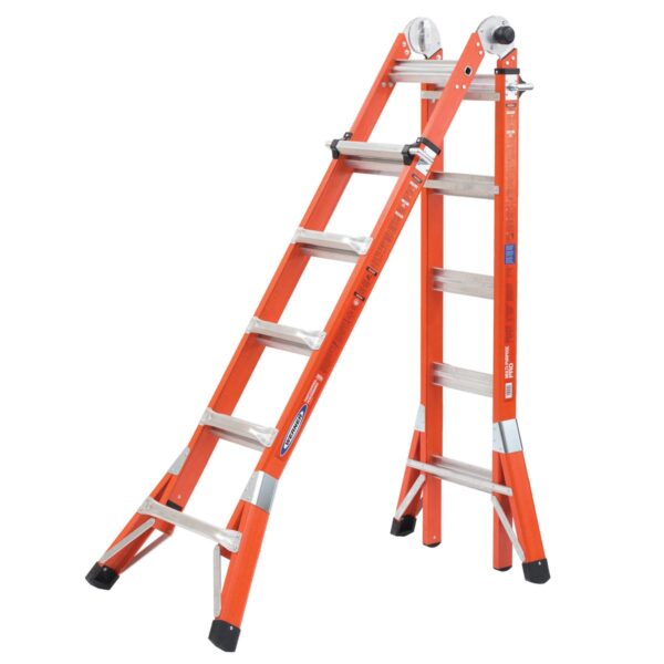 Werner FMT-22 22ft Reach Multi-Position Fiberglass Pro Ladder, Type IA, 300 lb product image
