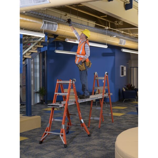 Werner FMT-22 22ft Reach Multi-Position Fiberglass Pro Ladder, Type IA, 300 lb product image