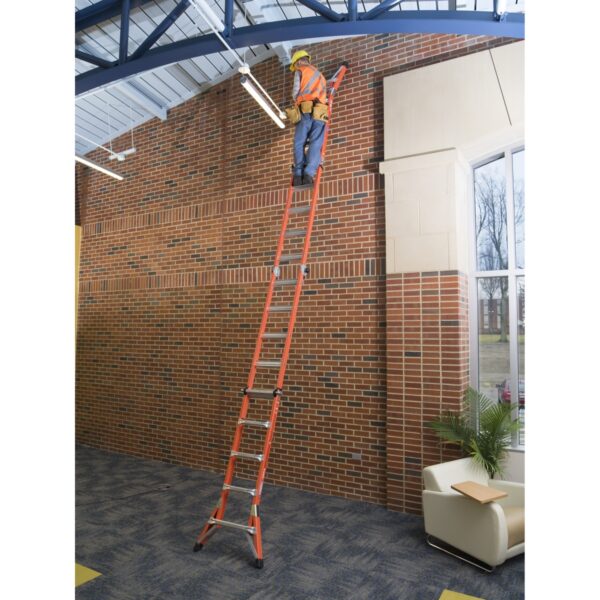 Werner FMT-22 22ft Reach Multi-Position Fiberglass Pro Ladder, Type IA, 300 lb product image