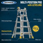 Werner MT-22IAAL 22ft Reach Multi-Position Ladder with Built-In Leveling, 375 lb Load Capacity, Aluminum product image