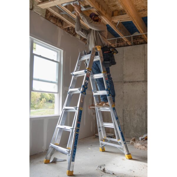 Werner MT-22IAAL 22ft Reach Multi-Position Ladder with Built-In Leveling, 375 lb Load Capacity, Aluminum product image