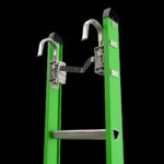 Werner B7124-2X9085 24ft AERO Type IAA Fiberglass Box Rail/Tri-Rung Extension Ladder with Cable Hook & V-Rung, Safety-Green product image