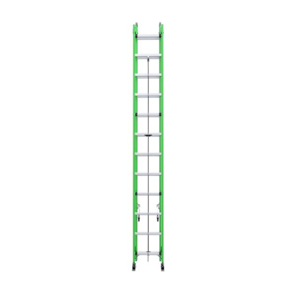 Werner B7124-2 24ft AERO Type IAA Fiberglass Box Rail/Tri-Rung Extension Ladder, Safety Green product image