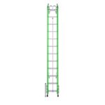 Werner B7124-2X9295 24ft AERO Type IAA Fiberglass Box Rail/Tri-Rung Extension Ladder with Leveler and Bracket Support Kit, Safety Green product image
