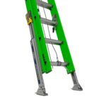 Werner B7124-2L 24ft AERO Type IAA Fiberglass Box Rail/Tri-Rung Extension Ladder with LevelSafe Pro Leveler, Safety Green product image