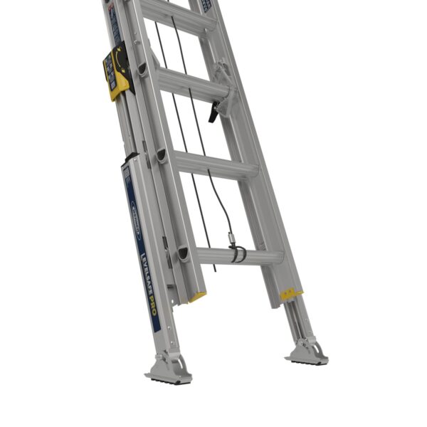 Werner D1324-2L 24ft Type I Aluminum D-Rung Extension Ladder with LevelSafe Pro Leveler, 250 lb Duty Rating product image
