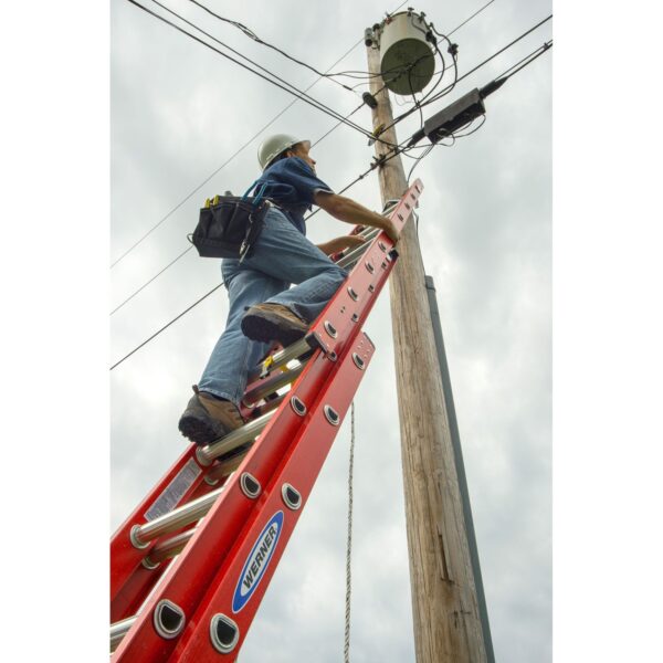 Werner D6224-3 24ft Type IA Fiberglass D-Rung Extension Ladder, 300 lb Duty Rating product image