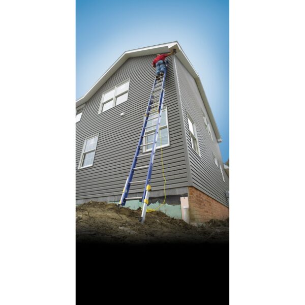 Werner D8224-2EQ 24ft Type IA Fiberglass D-Rung The Equalizer Extension Ladder, 300 lb Duty Rating product image