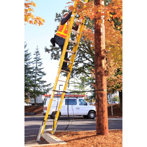 Werner D7124-2LV 24 ft Type IAA Fiberglass D-Rung Leveling Extension Ladder, 375 lb Duty Rating product image