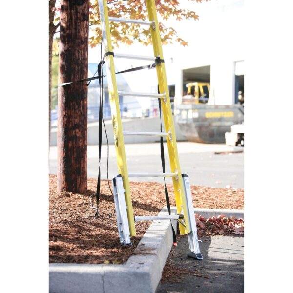 Werner D7124-2LV 24 ft Type IAA Fiberglass D-Rung Leveling Extension Ladder, 375 lb Duty Rating product image