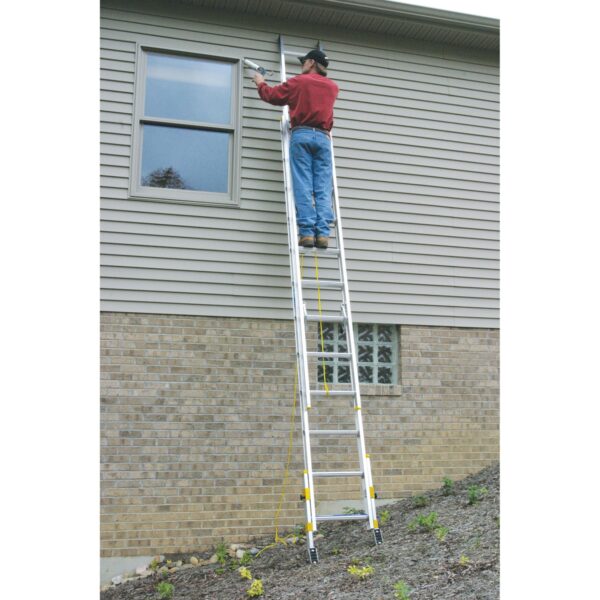 Werner D1724-2EQ 24 ft Type II Aluminum D-Rung The Equalizer Extension Ladder, 225 lb Duty Rating product image