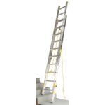 Werner D1724-2EQ 24 ft Type II Aluminum D-Rung The Equalizer Extension Ladder, 225 lb Duty Rating product image