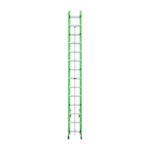 Werner B7128-2X9085 28ft AERO Type IAA Fiberglass Box Rail/Tri-Rung Extension Ladder with Cable Hook & V-Rung, Safety-Green product image
