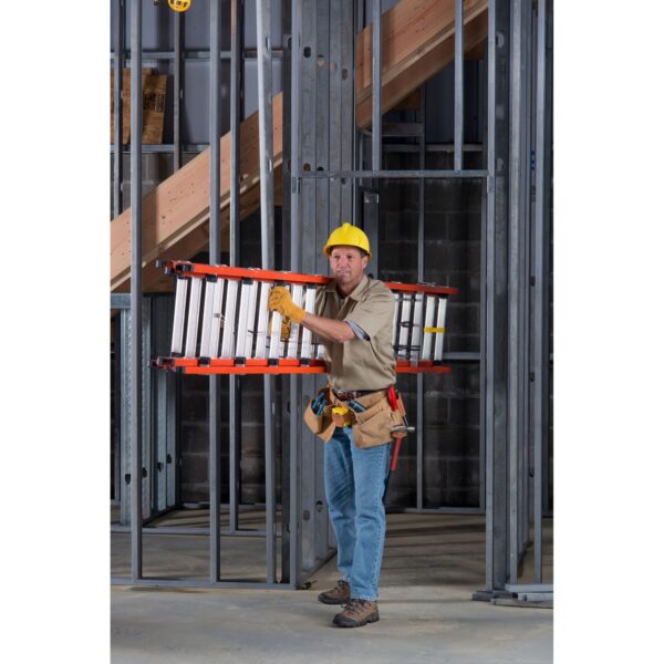 Werner D6228-3 28ft Type IA Fiberglass D-Rung Extension Ladder, Orange, 300 lb Duty product image