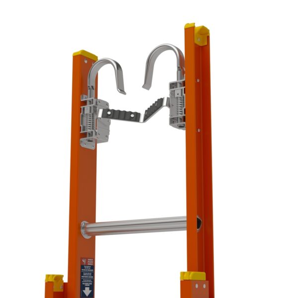 Werner D6228-2CL 28ft Type IA Fiberglass D-Rung Extension Ladder with Cable Hook, V-Rung, LevelSafe Pro Leveler product image