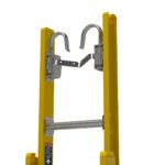Werner D7128-2CL 28ft Type IAA Fiberglass D-Rung Extension Ladder with Cable Hook, V-Rung, LevelSafe Pro Leveler, 375 lb Capacity product image