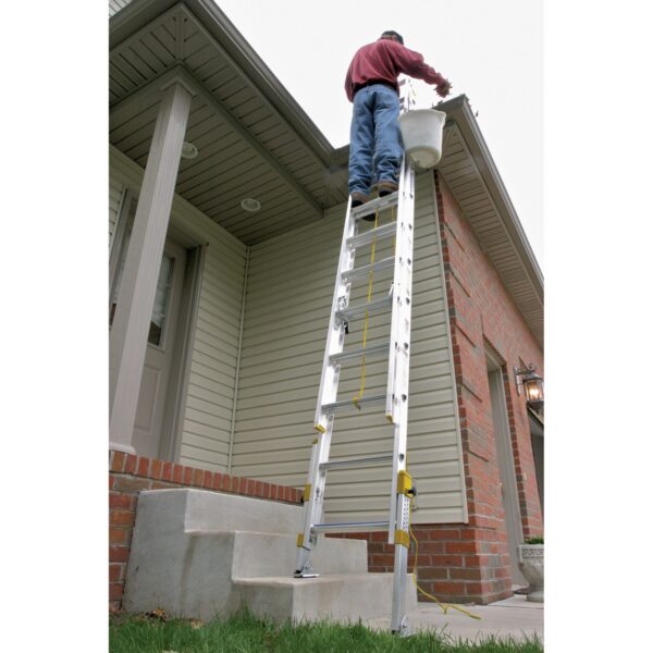 Werner D1728-2EQ The Equalizer Type II Aluminum Extension Ladder, 28 ft, 225 lb Duty Rating product image