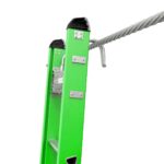 Werner B7132-2X9085 32ft AERO Type IAA Fiberglass Box Rail/Tri-Rung Extension Ladder with Cable Hook and V-Rung, Safety-Green product image