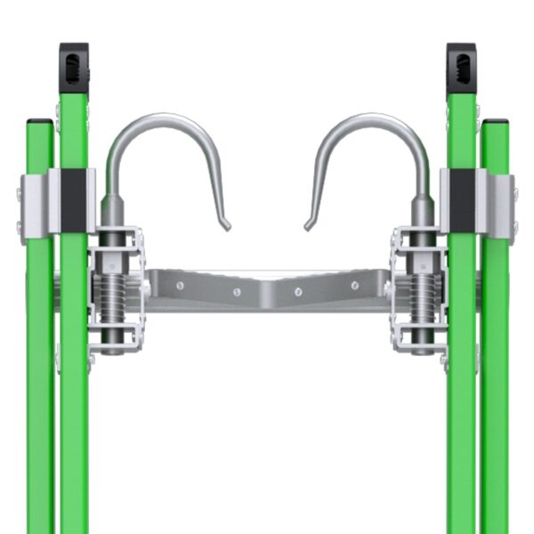 Werner B7132-2X9085 32ft AERO Type IAA Fiberglass Box Rail/Tri-Rung Extension Ladder with Cable Hook and V-Rung, Safety-Green product image