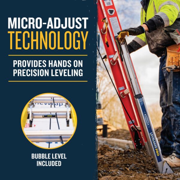 Werner B7132-2CL 32ft AERO Type IAA Fiberglass Extension Ladder with Cable Hook, V-Rung and LevelSafe Pro Leveler product image