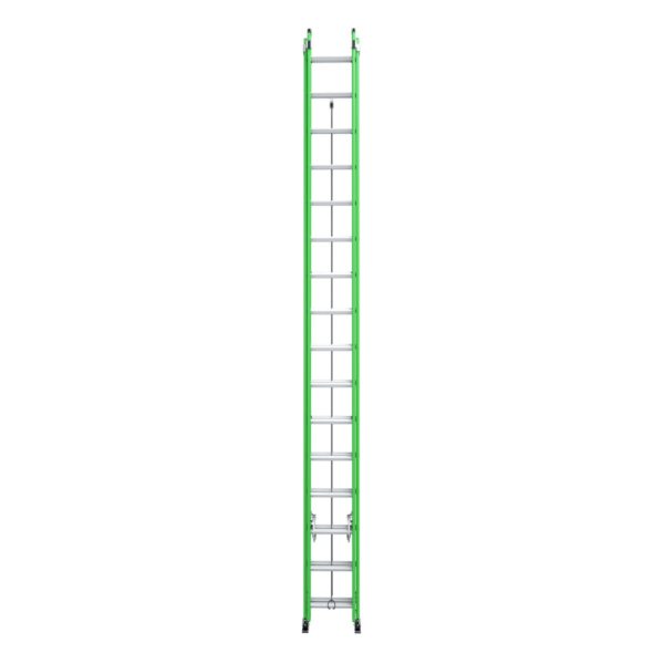 Werner B7132-2 32ft AERO Type IAA Fiberglass Box Rail/Tri-Rung Extension Ladder, Safety-Green product image