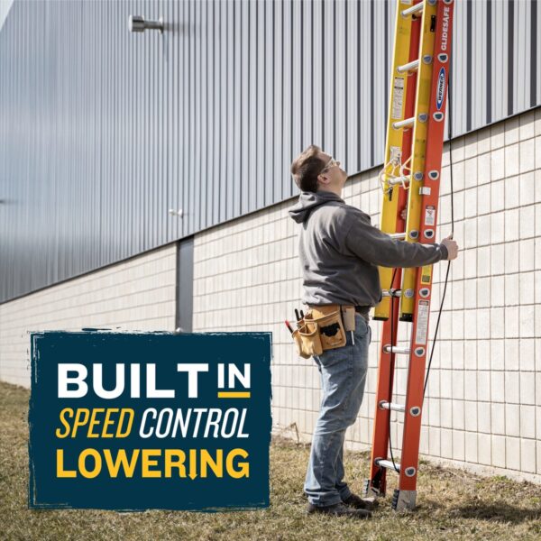 Werner T6232-2GS GLIDESAFE Fiberglass Extension Ladder, 32 ft, Type IA 300 lb Duty, Tri-Rung product image