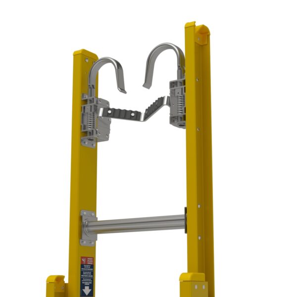 Werner D7132-2CL 32ft Type IAA Fiberglass D-Rung Extension Ladder with Cable Hook, V-Rung, LevelSafe Pro Leveler product image