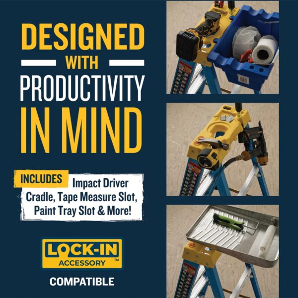 Werner 6004 4ft Type I Fiberglass Step Ladder, Single-Sided, 250 lb Duty Rating product image