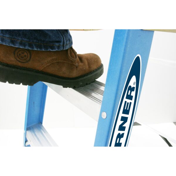 Werner 6004S 4ft Type I Fiberglass Step Ladder with Shelf, Single-Sided, 250 lb Duty Rating product image