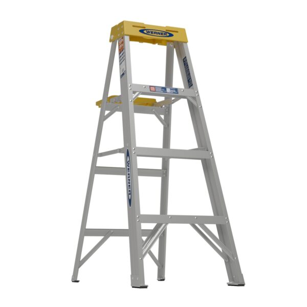 Werner 374 4ft Type IA Aluminum Step Ladder, Single-Sided, 300 lb Duty Rating product image