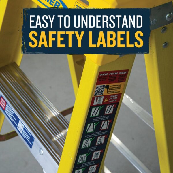 Werner 6304 4ft Type IAA Fiberglass Step Ladder, Single-Sided, Yellow, 375 lb Capacity product image