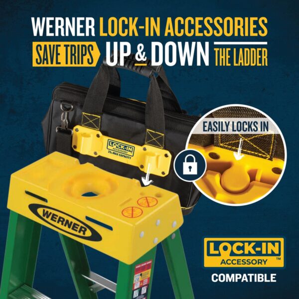 Werner 5904 4ft Type II Fiberglass Step Ladder, Single-Sided, 225 lb Load Capacity product image