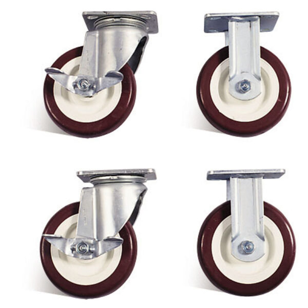KNAACK 516 Model 516 6in Poly Caster Set with Brakes, 2 in Wheel Width, Set of 4 product image