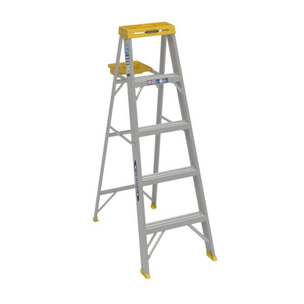 Werner 365 5ft Type I Aluminum Step Ladder, Single-Sided, 250 lb Duty Rating product image
