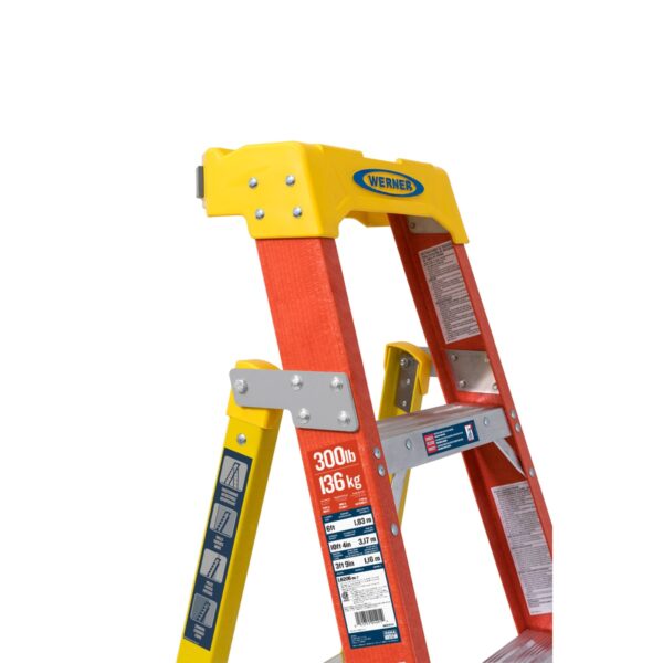Werner L6206 6ft Type IA Fiberglass Leaning Ladder, 300 lb Duty Rating product image