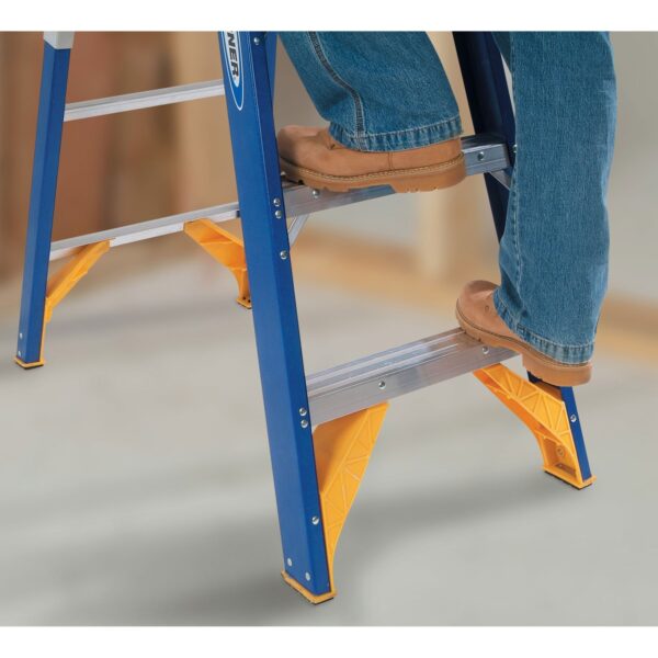 Werner OBCN06 6ft Type IAA Fiberglass Contractor JobStation Step Ladder, Single-Sided, Blue product image