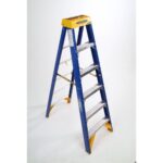 Werner OBCN06 6ft Type IAA Fiberglass Contractor JobStation Step Ladder, Single-Sided, Blue product image