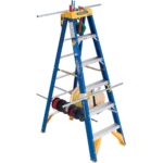 Werner OBEL06 6ft Type IAA Fiberglass Electricians JobStation Step Ladder, 375 lb Load product image