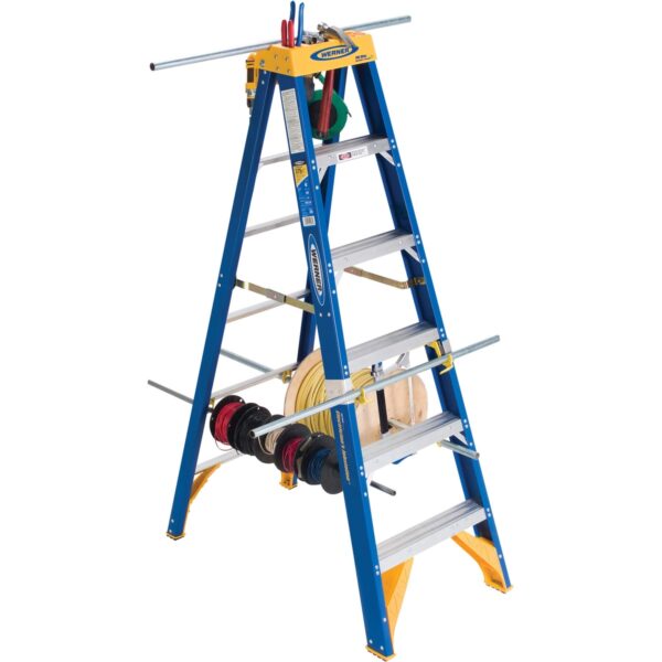 Werner OBEL06 6ft Type IAA Fiberglass Electricians JobStation Step Ladder, 375 lb Load product image