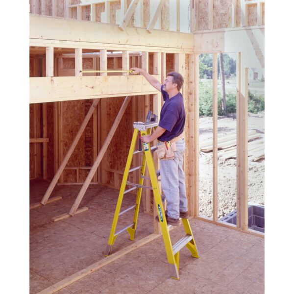 Werner 7406 6ft Type IAA Fiberglass Step Ladder, Single-Sided, 375 lb Load Capacity product image