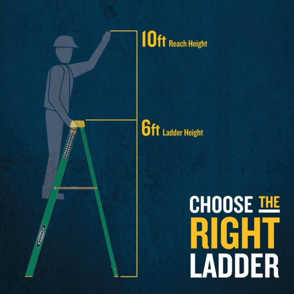 Werner 5906 6ft Type II Fiberglass Step Ladder, Single-Sided, 225 lb Load Capacity product image