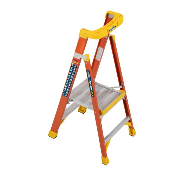 Werner PD6202 8ft Reach Fiberglass Podium Ladder, 2ft Platform, Type IA 300 lb product image