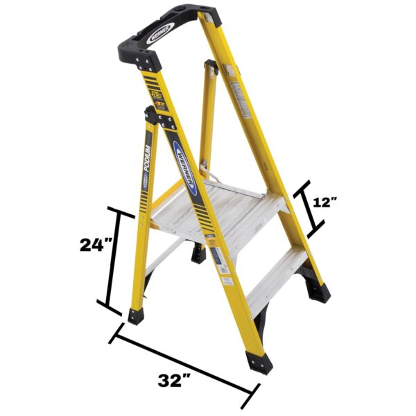Werner PD7302 Fiberglass Podium Ladder, 2 ft Type IAA, 8 ft Reach Height product image