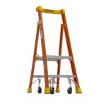 Werner PD6202-4C 8ft Reach Fiberglass Podium Ladder with Casters, Type IA, 2ft Platform Height product image