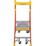 Werner PD6202-4C 8ft Reach Fiberglass Podium Ladder with Casters, Type IA, 2ft Platform Height product image