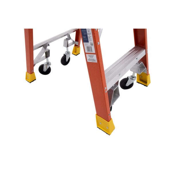 Werner PD6202-4C 8ft Reach Fiberglass Podium Ladder with Casters, Type IA, 2ft Platform Height product image