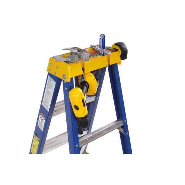 Werner OBCN08 8ft Type IAA Fiberglass Contractor JobStation Step Ladder, 375 lb Duty Rating product image