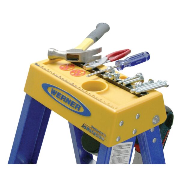 Werner OBCN08 8ft Type IAA Fiberglass Contractor JobStation Step Ladder, 375 lb Duty Rating product image