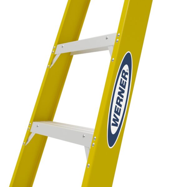 Werner 6308 8ft Type IAA Fiberglass Step Ladder, Single-Sided, Yellow product image