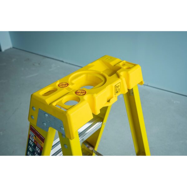 Werner 6308 8ft Type IAA Fiberglass Step Ladder, Single-Sided, Yellow product image